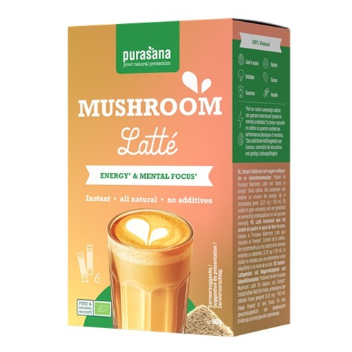 Purasana Hot Drinks Mushroom Latte 6 x 10g BIO