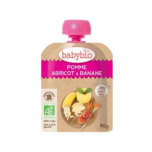 Babybio – Apple, Apricot & Banana Pouch (6m+)