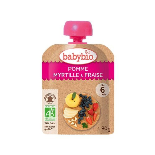 Babybio – Apple, Blueberry & Strawberry Pouch (6m+)