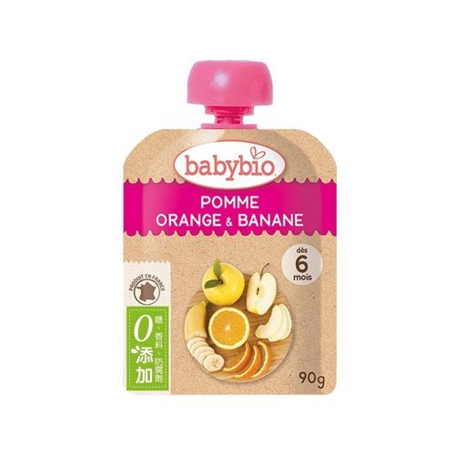 Babybio – Apple, Orange & Banana Pouch (6m+)