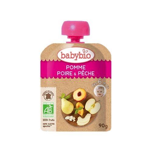 Babybio – Apple, Pear & Peach Pouch (6m+)