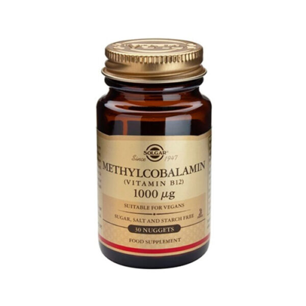 Solgar-Methylcobalamin-B12-1000-30-700x700-1.jpg Solgar – Methylcobalamin, vitaminë B12 (1000mcg)