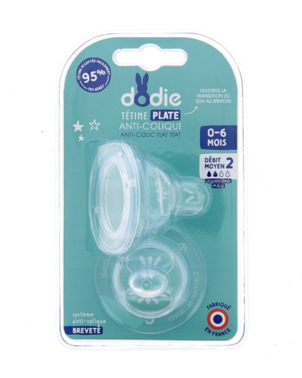Dodie Teat Sensation+ flat Anti-colic wide neck  0-6 months  silicone