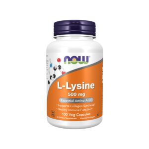 Now – L-Lysine 500mg 100 Veg Capsules