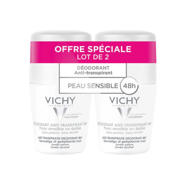 Vichy – Anti-Perspirant 48h Roll On (Sensitive Skin) Duo-Pack