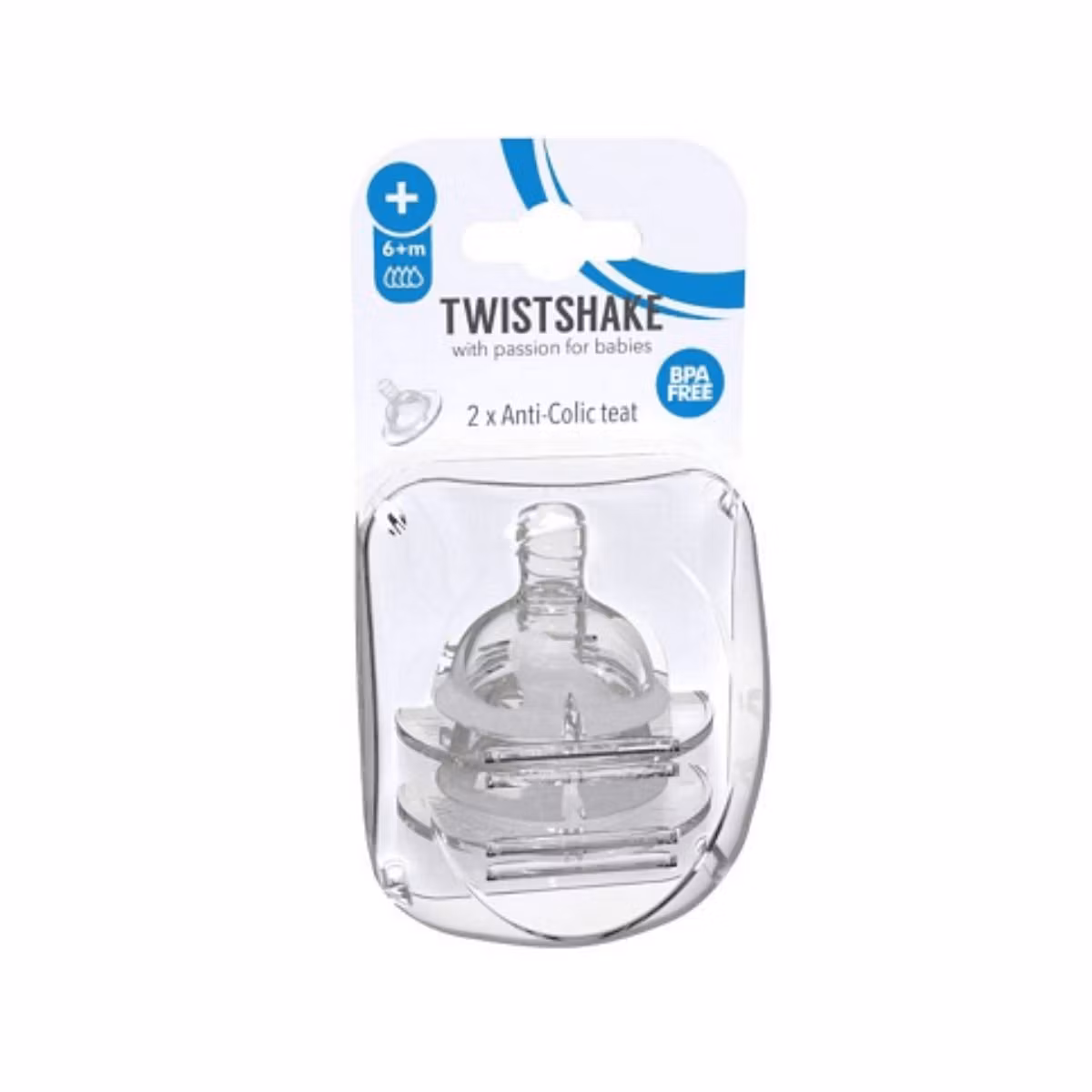 Twistshake Koka Biberoni Anti-Kolika Tipi Plus 6 Muaj+ 2 Copë