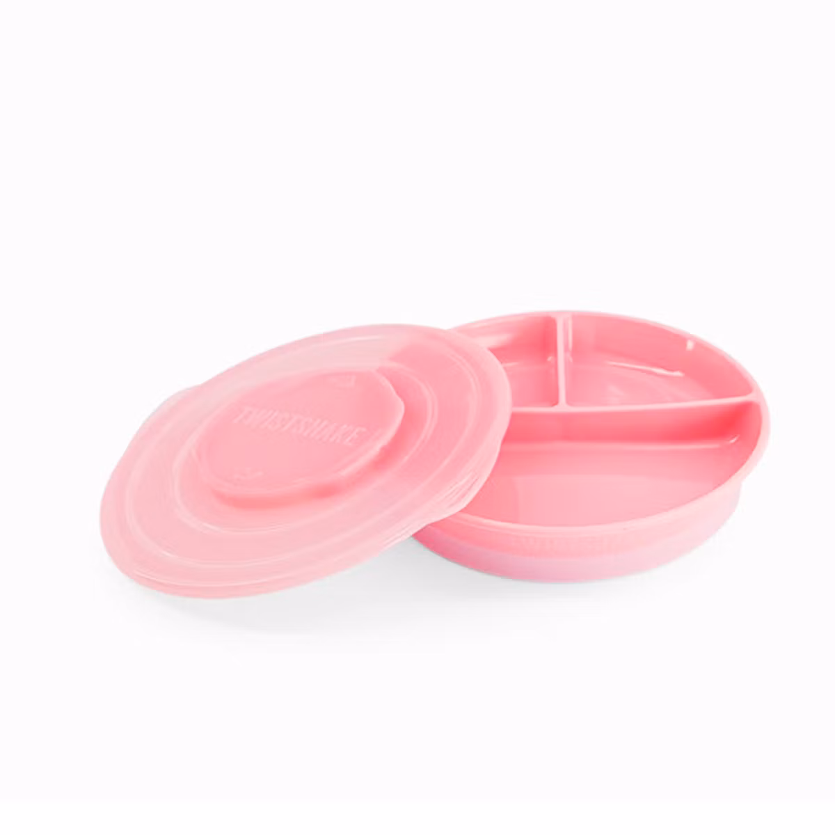 Twistshake Pjatë Me Ndarje Dhe Kapak Ngjyrë Rozë Pastel 6 Muaj +