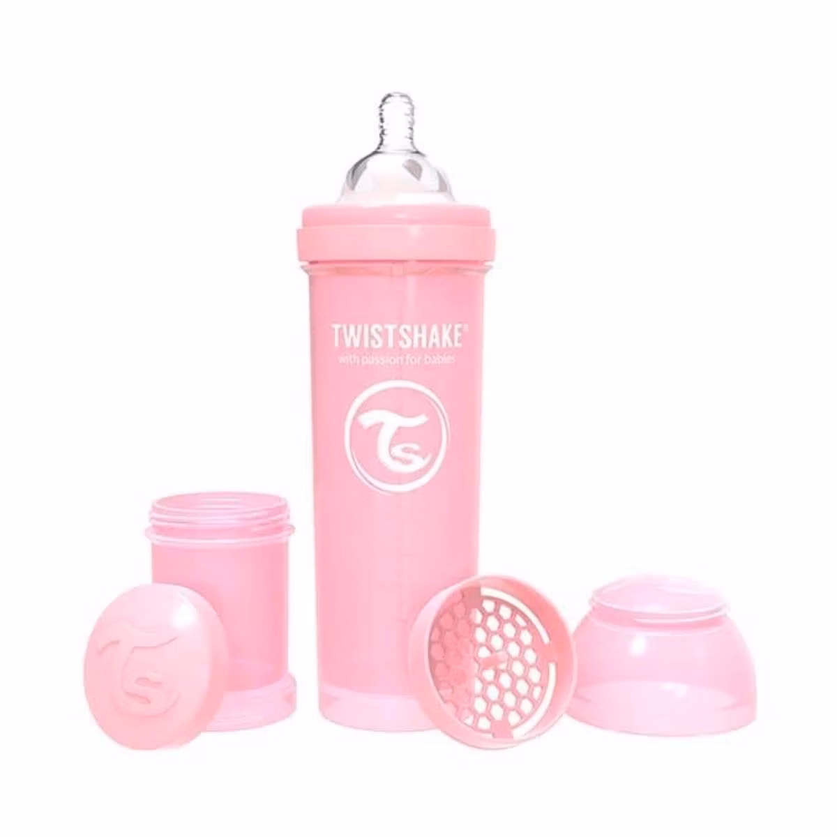 Twistshake Shishe Biberoni Anti-Kolikë Rozë Pastel 330 Ml