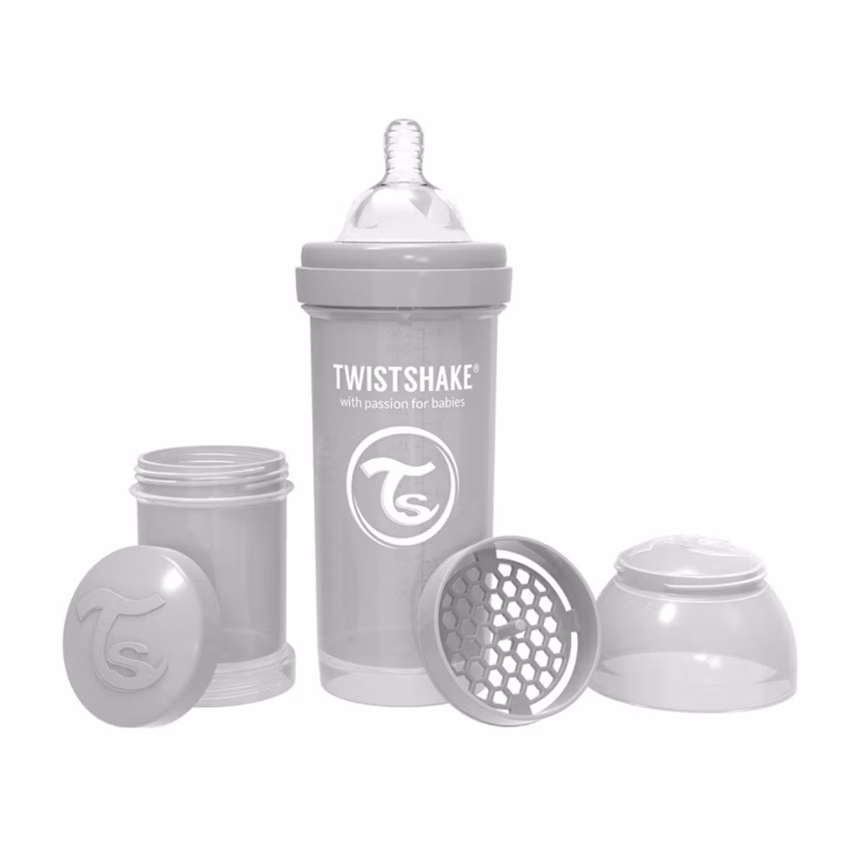 Twistshake Shishe Anti-Kolika Gri Pastel 260 Ml