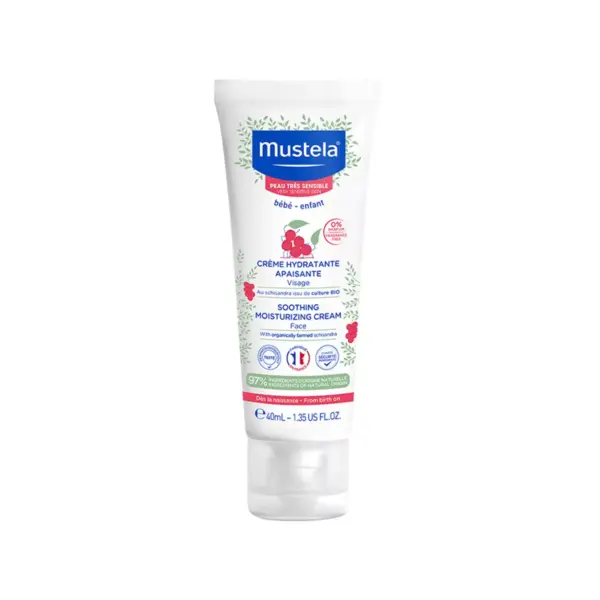 Mustela – Hidratues për fytyrën, për lëkura të ndjeshme (0m+)