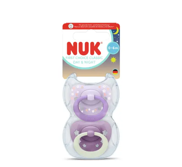 NUK Biberon Rrens Silicone Classic Day & Night *2pcs