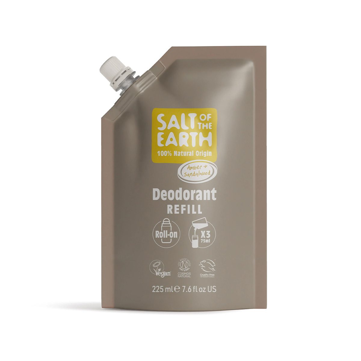 Salt of the Earth – Amber & Sandalwood Natural Roll-On Deodorant Refill