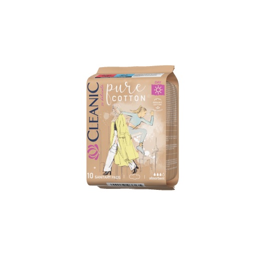 Harper Cleanic Pure Cotton Day Sanitary Pads 10 pcs (foil)