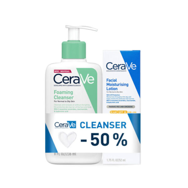CeraVe – Foaming Cleanser & AM Facial Moisturising Lotion (SPF 50) Set