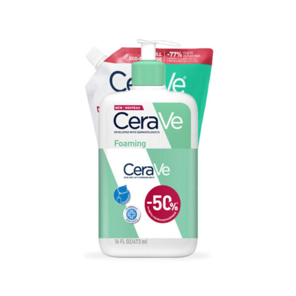 CeraVe – Foaming Cleanser + Foaming Cleanser Refill Set