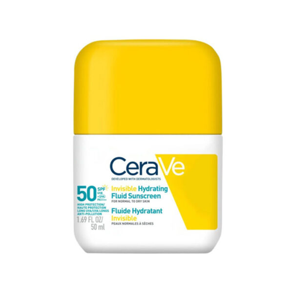CeraVe – Invisible Hydrating Fluid Sunscreen (SPF 50)