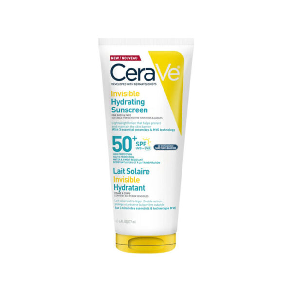 CeraVe – Invisible Hydrating Sunscreen (SPF 50+)