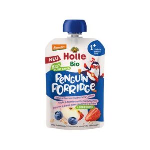 Holle – Penguin Porridge, pure me mollë, manaferra, tërshërë dhe kuinoa (12m+)