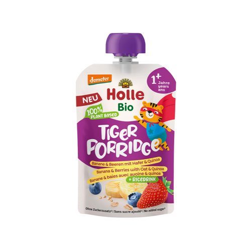 Holle – Tiger Porridge, pure me banane, manaferra, tërshërë dhe kuinoa (12m+)