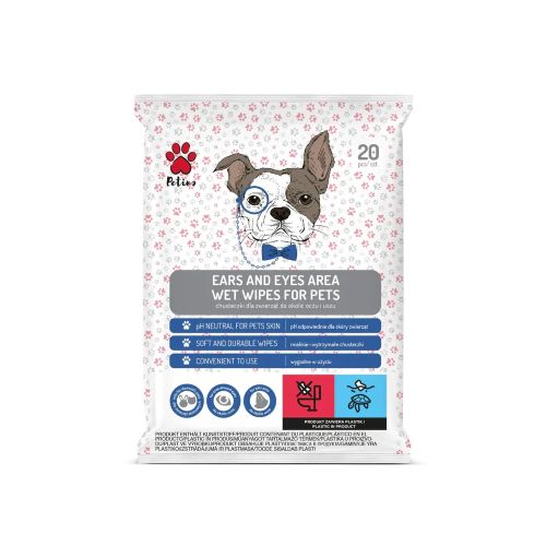 Harper Ears & eyes area wet wipes for pets Petino 20pcs