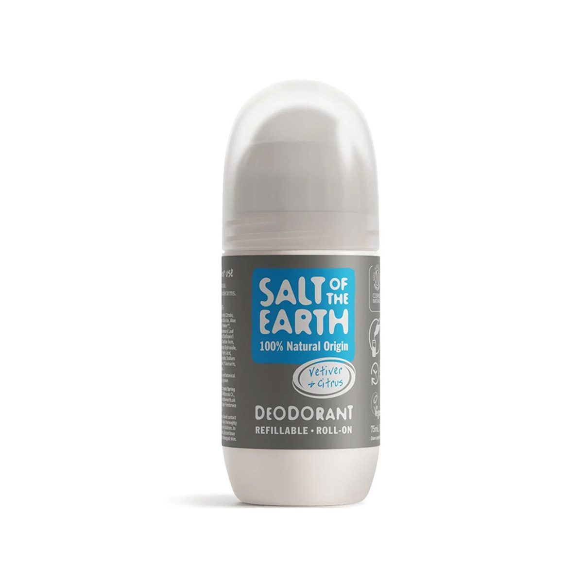 Salt of the Earth – Vetiver & Citrus Natural Refillable Roll-On Deodorant