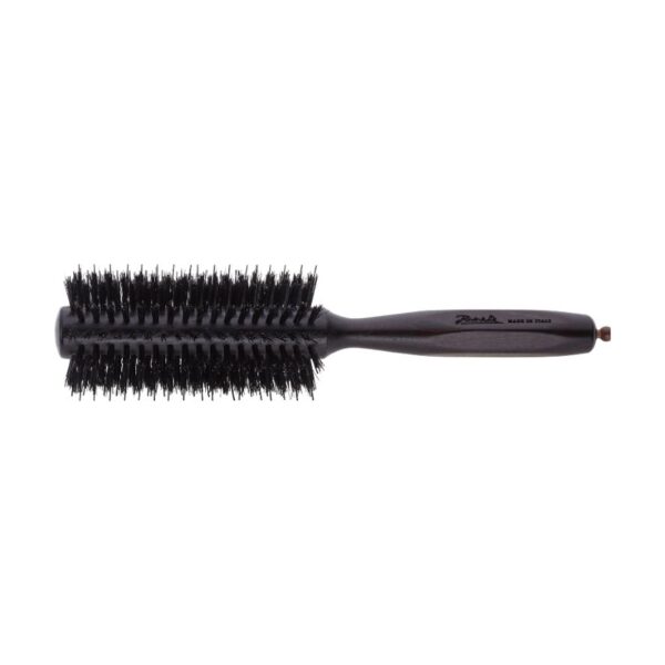 Janeke - Black Tumbled Wood Hairbrush