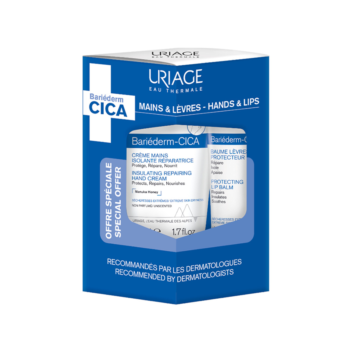Uriage – Bariederm Cica Hand Cream + Lip Balm Promo Set